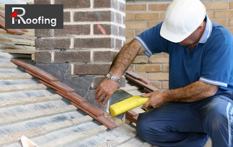 Professional roofer working on a roof for summer readiness