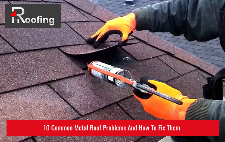 Close-up of metal roof with visible rust problems